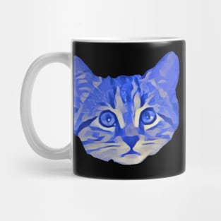 Kitty Face Blue Mug